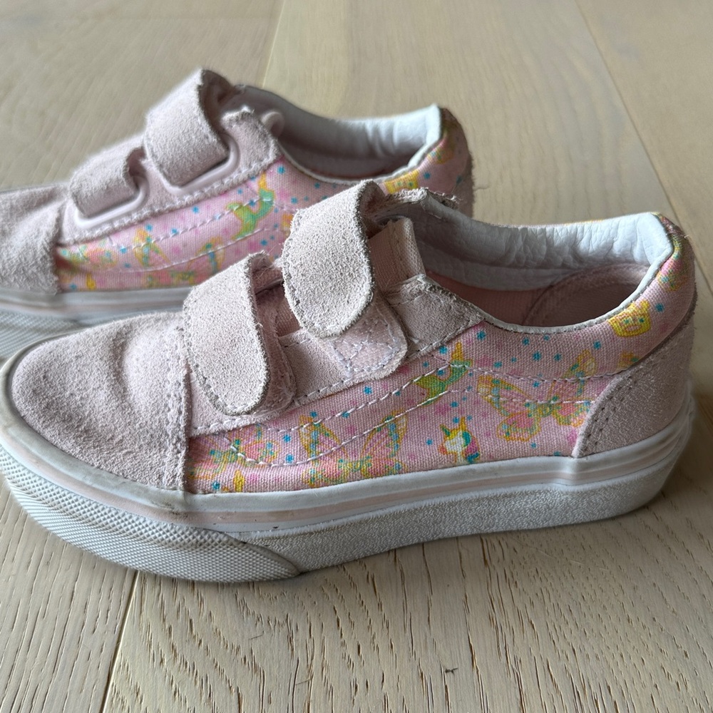 Vans Kids Pink Floral Velcro Sneakers